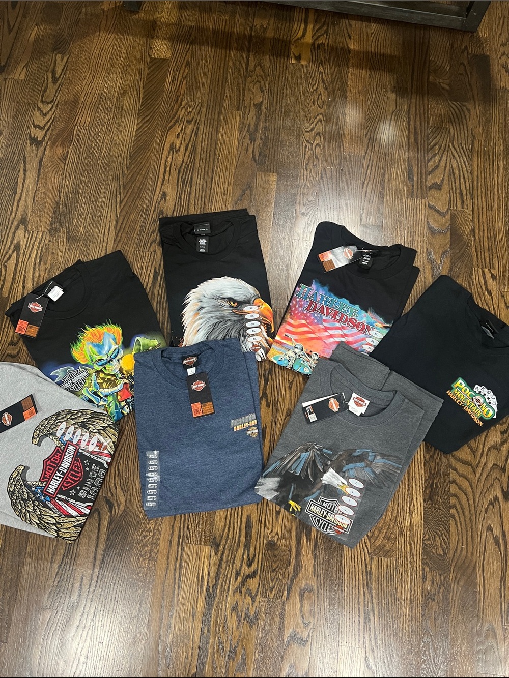 Harley-Davidson Men's Graphic Short Sleeve Tees - Black, Gray, Blue, Multicolor